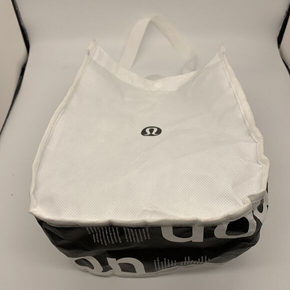 Lululemon Reusable Shopping Gift Bag Yoga‎ Logo Small Tote Lot 3 Black Red white - Picture 4 of 7